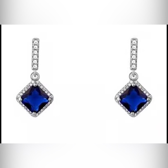 Jewelry - Elegant Blue and Silver Drop Earrings